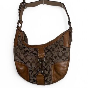 Coach Hampton Hobo bag J0768-11576 (Brown and Tan Women's Handbag)